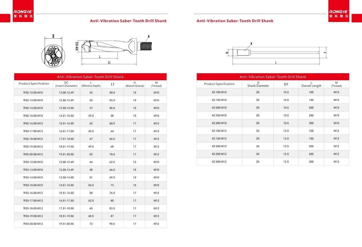 Long Overhang Anti Vibration Saber Tooth Boring Bar